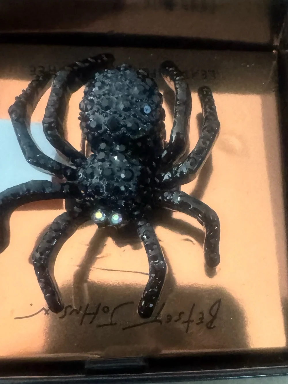 Betsey Johnson Black Jeweled Spider Ring